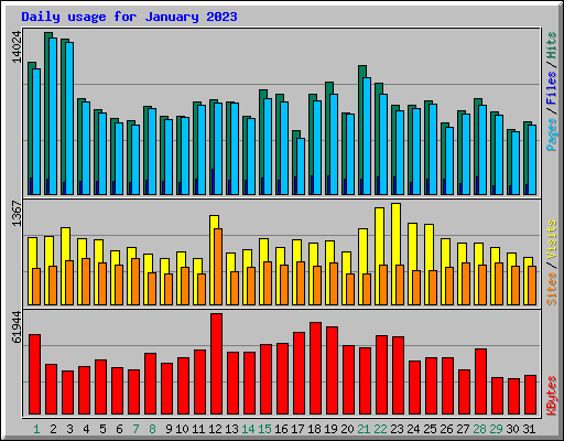 Daily usage for January 2023