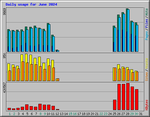 Daily usage for June 2024