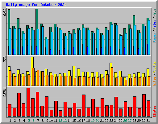 Daily usage for October 2024