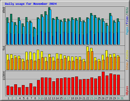 Daily usage for November 2024