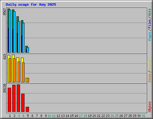 Daily usage for May 2025