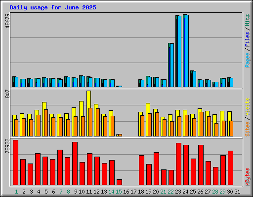 Daily usage for June 2025
