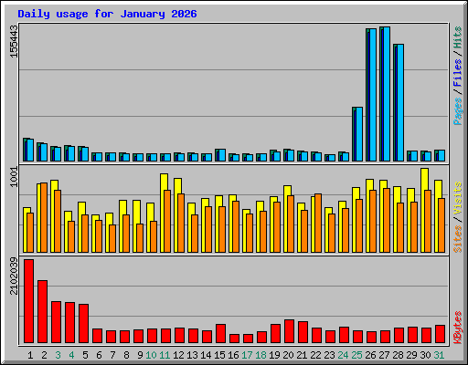 Daily usage for January 2026