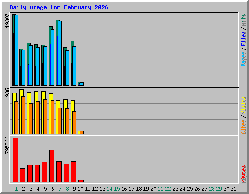 Daily usage for February 2026