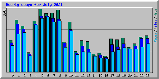 Hourly usage for July 2021