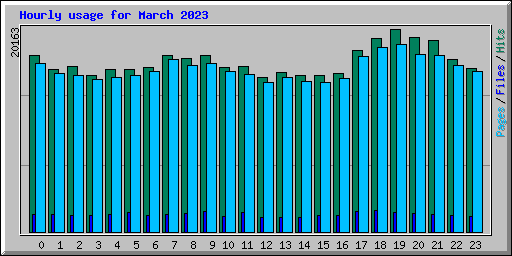 Hourly usage for March 2023